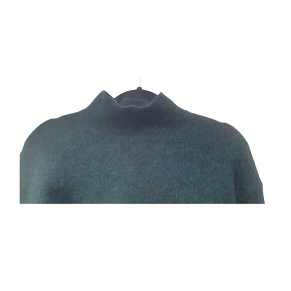 & Other Stories Sweater Mohair /Wool,Dark green Mock Neck, flared sleeve at hem - Picture 4 of 12